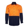 Orange Navy Hi Vis Long Sleeve Work Shirts